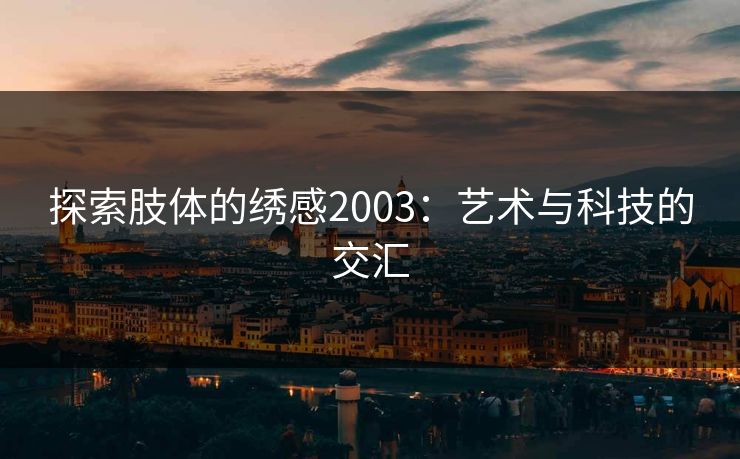 探索肢体的绣感2003：艺术与科技的交汇
