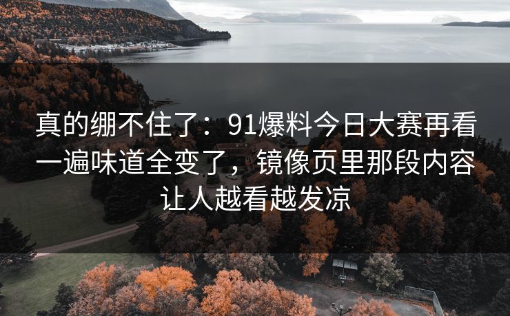 真的绷不住了：91爆料今日大赛再看一遍味道全变了，镜像页里那段内容让人越看越发凉